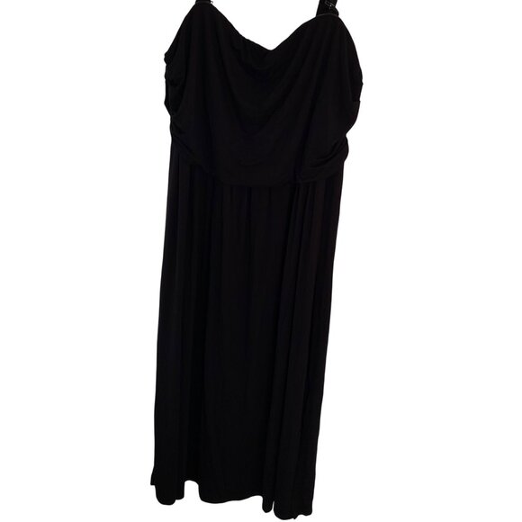 Lane Bryant Black Adjustable Straps Draped Maxi Dress Plus size 26/28 - Picture 5 of 8